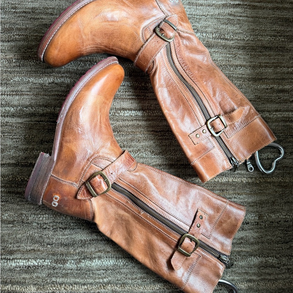 Bed Stu Leather GoGo Boots with Buckles and Zippers - Picture 9 of 9